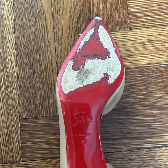 Christian Louboutin Nude Low Heels with Spikes - Picture 4 of 6